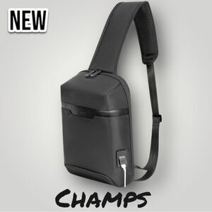 New NWT CHAMPS Onyx Waterproof Sling Bag Backpack - Black